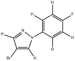 4-bromo-1-(4-fluorophenyl-2,3,5,6-d4)-1H-pyrazole-3,5-d2 Struktur