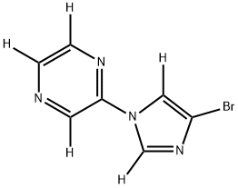 2-(4-bromo-1H-imidazol-1-yl-2,5-d2)pyrazine-3,5,6-d3,2256710-98-0,结构式