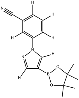 3-(4-(4,4,5,5-tetramethyl-1,3,2-dioxaborolan-2-yl)-1H-pyrazol-1-yl-3,5-d2)benzonitrile-d4 结构式