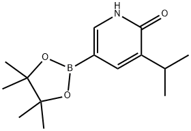 3-isopropyl-5-(4,4,5,5-tetramethyl-1,3,2-dioxaborolan-2-yl)pyridin-2(1H)-one Structure