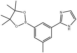 2-(3-methyl-5-(4,4,5,5-tetramethyl-1,3,2-dioxaborolan-2-yl)phenyl)-1H-imidazole Struktur