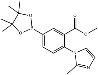 methyl 2-(2-methyl-1H-imidazol-1-yl)-5-(4,4,5,5-tetramethyl-1,3,2-dioxaborolan-2-yl)benzoate Structure