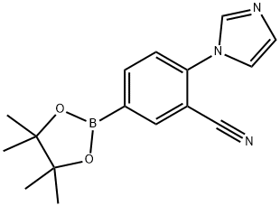 2-(1H-imidazol-1-yl)-5-(4,4,5,5-tetramethyl-1,3,2-dioxaborolan-2-yl)benzonitrile Struktur
