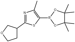 4-methyl-2-(tetrahydrofuran-3-yl)-5-(4,4,5,5-tetramethyl-1,3,2-dioxaborolan-2-yl)thiazole Structure