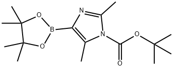 tert-butyl 2,5-dimethyl-4-(4,4,5,5-tetramethyl-1,3,2-dioxaborolan-2-yl)-1H-imidazole-1-carboxylate 化学構造式