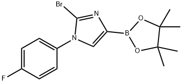 2-bromo-1-(4-fluorophenyl)-4-(4,4,5,5-tetramethyl-1,3,2-dioxaborolan-2-yl)-1H-imidazole Structure