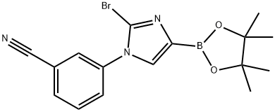 3-(2-bromo-4-(4,4,5,5-tetramethyl-1,3,2-dioxaborolan-2-yl)-1H-imidazol-1-yl)benzonitrile,2256758-63-9,结构式