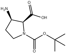 (2S,3R)-3-氨基-1-(叔丁氧基羰基)吡咯烷-2-羧酸 结构式