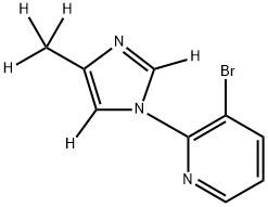 3-bromo-2-(4-(methyl-d3)-1H-imidazol-1-yl-2,5-d2)pyridine 结构式