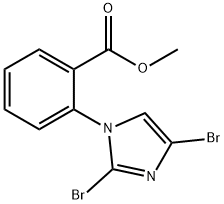 methyl 2-(2,4-dibromo-1H-imidazol-1-yl)benzoate 化学構造式