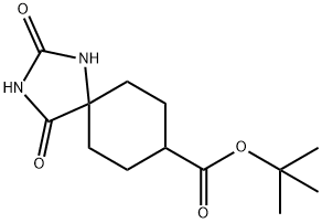 2,4-Dioxo-1,3-diaza-spiro4.5decane-8-carboxylic acid tert-butyl ester 结构式