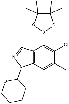 5-chloro-6-methyl-1-(tetrahydro-2H-pyran-2-yl)-4-(4,4,5,5-tetramethyl-1,3,2-dioxaborolan-2-yl)-1H-indazole|5-氯-6-甲基-1-(四氢-2H-吡喃-2-基)-4-(4,4,5,5-四甲基-1,3,2-二氧杂硼烷-2-基)-1H- 吲唑