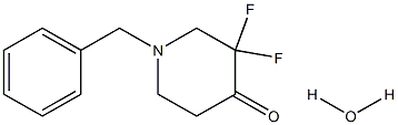 1-苄基-3,3-二氟哌啶-4-酮水合物 结构式