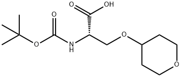 L-Serine, N-[(1,1-dimethylethoxy)carbonyl]-O-(tetrahydro-2H-pyran-4-yl)-,2375248-87-4,结构式