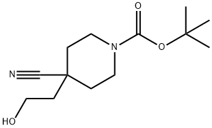 4-氰基-4-(2-羟乙基)哌啶-1-羧酸叔丁酯,247133-10-4,结构式