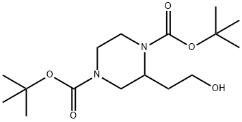 di-tert-butyl 2-(2-hydroxyethyl)piperazine-1,4-dicarboxylate, 259808-71-4, 结构式