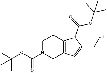 di-tert-butyl 2-(hydroxyMethyl)-6,7-dihydro-1H-pyrrolo[3,2-c]pyridine-1,5(4H)-dicarboxylate Struktur