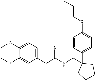 2-(3,4-dimethoxyphenyl)-N-{[1-(4-propoxyphenyl)cyclopentyl]methyl}acetamide,26641-18-9,结构式