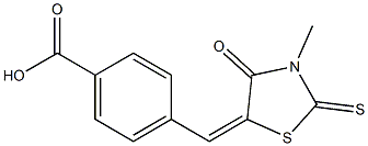 4-[(3-methyl-4-oxo-2-thioxo-1,3-thiazolidin-5-ylidene)methyl]benzoic acid Struktur
