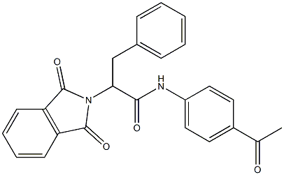 N-(4-acetylphenyl)-2-(1,3-dioxo-1,3-dihydro-2H-isoindol-2-yl)-3-phenylpropanamide Structure