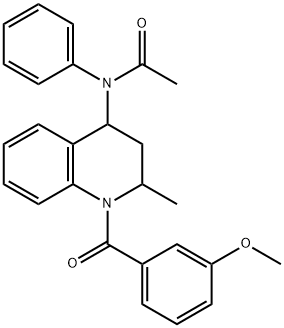 N-[1-(3-methoxybenzoyl)-2-methyl-1,2,3,4-tetrahydro-4-quinolinyl]-N-phenylacetamide,295360-57-5,结构式