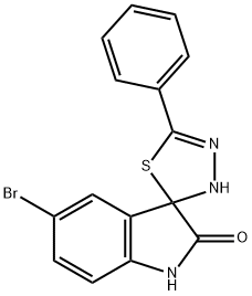 5-bromo-5'-phenyl-1,2',3,3'-tetrahydrospiro[2H-indole-3,2'-(1,3,4)-thiadiazole]-2-one Struktur