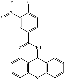 4-chloro-3-nitro-N-(9H-xanthen-9-yl)benzamide 化学構造式