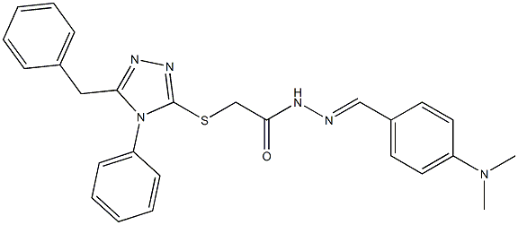 2-[(5-benzyl-4-phenyl-4H-1,2,4-triazol-3-yl)sulfanyl]-N'-[4-(dimethylamino)benzylidene]acetohydrazide Structure