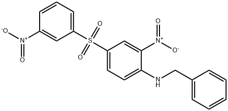 N-benzyl-2-nitro-4-[(3-nitrophenyl)sulfonyl]aniline Struktur