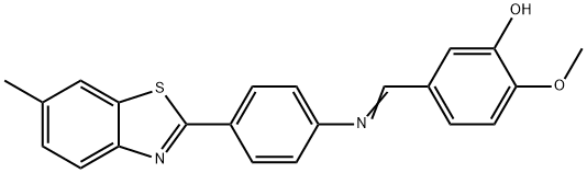 2-methoxy-5-({[4-(6-methyl-1,3-benzothiazol-2-yl)phenyl]imino}methyl)phenol Structure