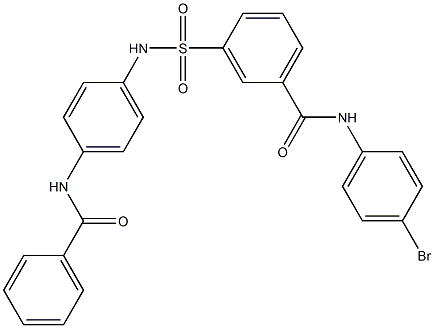 3-{[4-(benzoylamino)anilino]sulfonyl}-N-(4-bromophenyl)benzamide 结构式