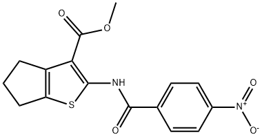 methyl 2-[(4-nitrobenzoyl)amino]-5,6-dihydro-4H-cyclopenta[b]thiophene-3-carboxylate 结构式