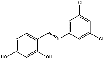 4-{[(3,5-dichlorophenyl)imino]methyl}-1,3-benzenediol Structure