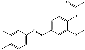 4-{[(3-fluoro-4-methylphenyl)imino]methyl}-2-methoxyphenyl acetate,303771-07-5,结构式