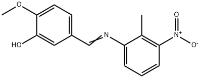 2-methoxy-5-{[(2-methyl-3-nitrophenyl)imino]methyl}phenol Structure