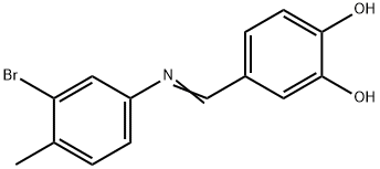 4-{[(3-bromo-4-methylphenyl)imino]methyl}-1,2-benzenediol Structure