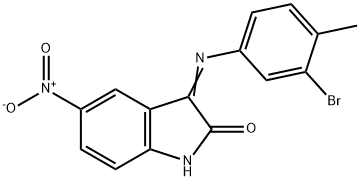 3-[(3-bromo-4-methylphenyl)imino]-5-nitro-1,3-dihydro-2H-indol-2-one Structure