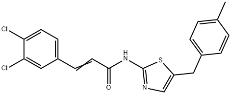 3-(3,4-dichlorophenyl)-N-[5-(4-methylbenzyl)-1,3-thiazol-2-yl]acrylamide 化学構造式
