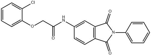 2-(2-chlorophenoxy)-N-(1,3-dioxo-2-phenyl-2,3-dihydro-1H-isoindol-5-yl)acetamide 结构式