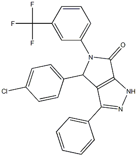 4-(4-chlorophenyl)-3-phenyl-5-[3-(trifluoromethyl)phenyl]-4,5-dihydropyrrolo[3,4-c]pyrazol-6(1H)-one,309267-04-7,结构式