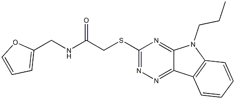 N-(2-furylmethyl)-2-[(5-propyl-5H-[1,2,4]triazino[5,6-b]indol-3-yl)sulfanyl]acetamide Structure