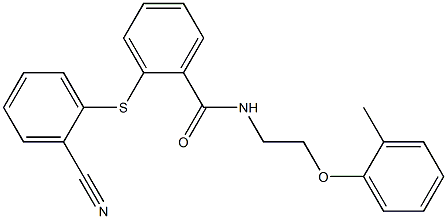 2-[(2-cyanophenyl)sulfanyl]-N-[2-(2-methylphenoxy)ethyl]benzamide Struktur