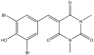 5-(3,5-dibromo-4-hydroxybenzylidene)-1,3-dimethyl-2,4,6(1H,3H,5H)-pyrimidinetrione,311783-26-3,结构式