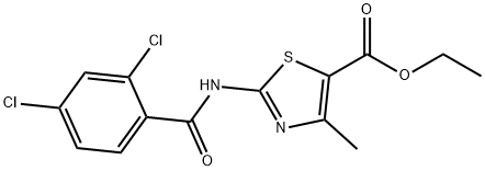 ethyl 2-[(2,4-dichlorobenzoyl)amino]-4-methyl-1,3-thiazole-5-carboxylate Struktur