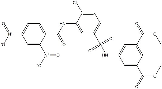 dimethyl 5-({[3-({2,4-bisnitrobenzoyl}amino)-4-chlorophenyl]sulfonyl}amino)isophthalate,313524-06-0,结构式