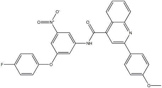 N-{3-[(4-fluorophenyl)oxy]-5-nitrophenyl}-2-[4-(methyloxy)phenyl]quinoline-4-carboxamide Structure