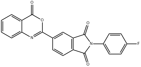 2-(4-fluorophenyl)-5-(4-oxo-4H-3,1-benzoxazin-2-yl)-1H-isoindole-1,3(2H)-dione 结构式