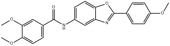 3,4-dimethoxy-N-[2-(4-methoxyphenyl)-1,3-benzoxazol-5-yl]benzamide,314044-23-0,结构式