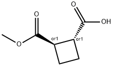 trans-2-(methoxycarbonyl)cyclobutane-1-carboxylic acid 结构式