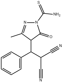 4-(2,2-dicyano-1-phenylethyl)-3-methyl-5-oxo-4,5-dihydro-1H-pyrazole-1-carbothioamide Structure